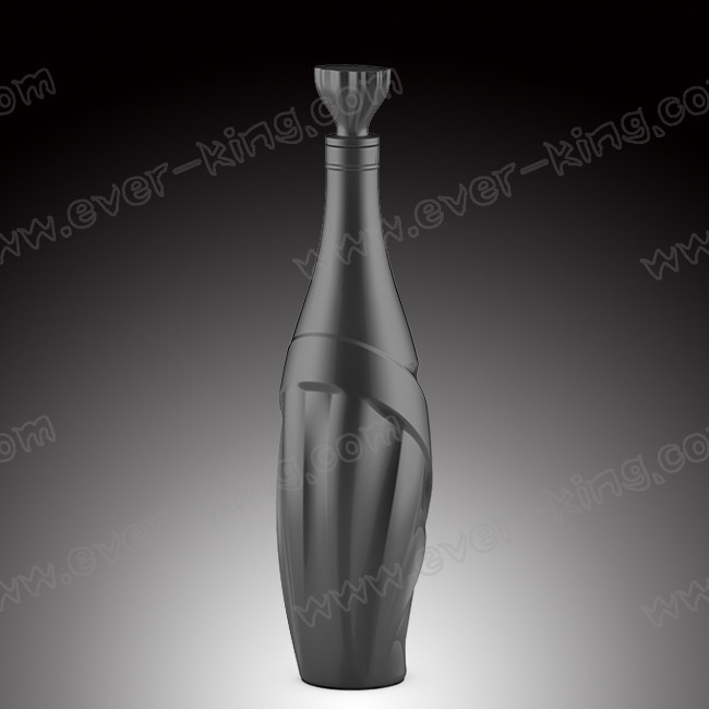 Custom 700ml Matte Black Vodka Glass Bottle For Liquor Spirits Wine