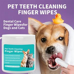 Quality Paraben Free Dog Dental Finger Wipes Aloe Vera Witch Hazel Pet Dental Cleaning Finger Wipes wholesale
