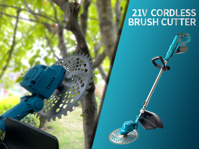 Telescopic Electric Brush Cutter Cordless Grass Trimmer 21V