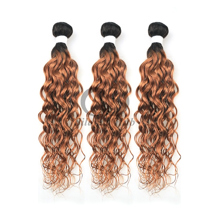#T1B/30 Water Wave Remy Human Hair Bundles Sew In Weave Bundles Brazilian Bundle Deals