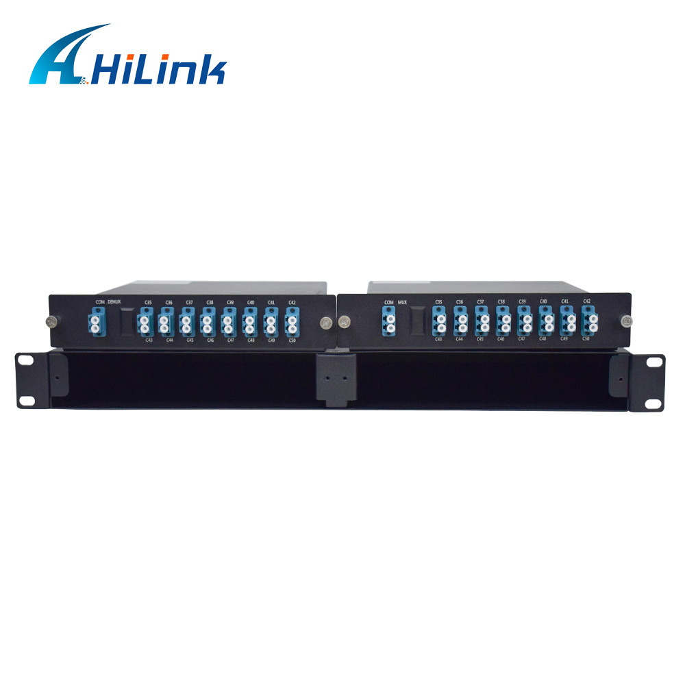 1U Rack DWDM MUX DEMUX 16CH CH35-CH50 Single Fiber LC UPC Connector