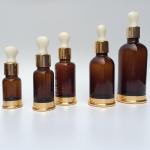 150mm Height 50g Frosted Amber Cosmetic Glass Jars With Lids