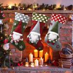 Stocking 3 Pack, 19 Inch 3D Gnomes Santa Christmas Beauty Cleansing Brush Facial
