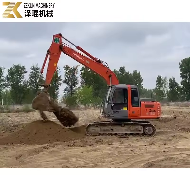 2012 Hitachi 120 2 Excavator Original Parts and Rubber Track for Construction Digging