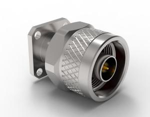 Quality 18GHz, N Type Plug(Male) Straight Connector, 4-Hole Flange(17.5mm*17.5mm), Stainless steel wholesale