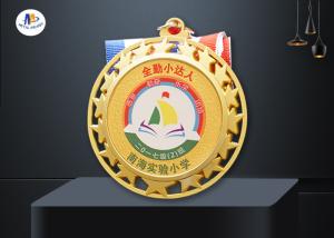 Quality Round Color Painting Zinc Alloy Star Medal 76.2*3MM wholesale