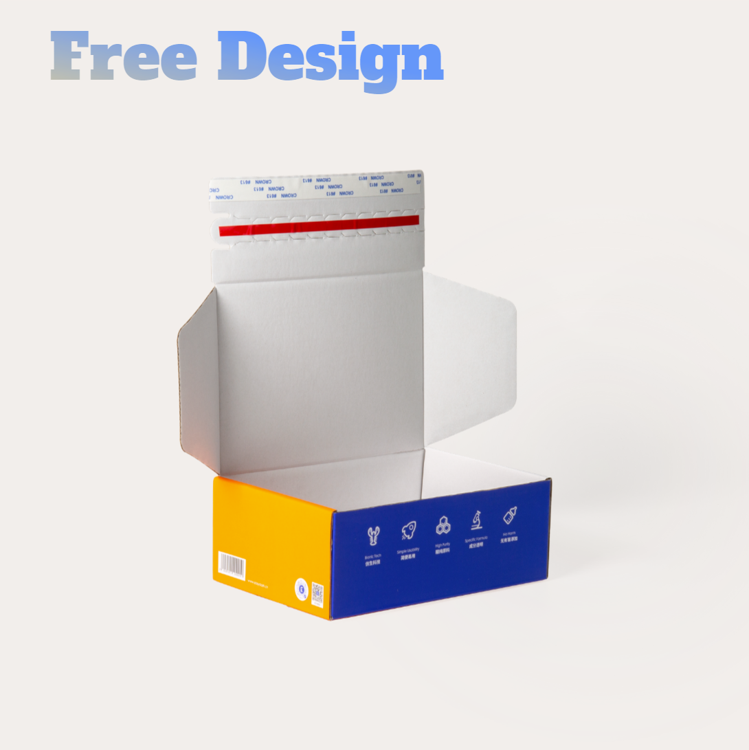 Eco-Friendly Pantone CMYK Custom Color Corrugated Cardboard Tuck End Box With Handle For Bit Items Products