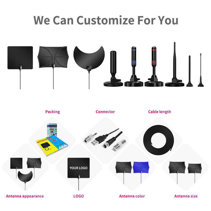 Newest DVB T2 SU HDTV Indoor Digital TV Antenna with IEC/F Male Connector and Reception