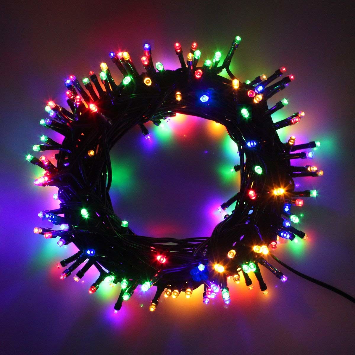 Green Cable Christmas Lights 700 LED Lovers' Day Garland Plug In Multi Colors