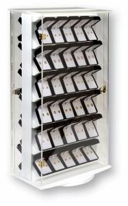 China 360 D Rotating Clear Lockable Acrylic Countertop Display Case W/ Double-Sided 6 Shelves on sale