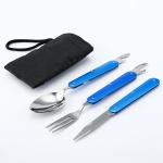 Outdoor folding picnic tablewares stainless steel 9.5 cm logo customized
