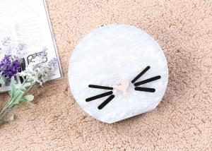 Quality White Color Moon Shaped Ladies Evening Clutch Bags Customized Cute Face Printed wholesale