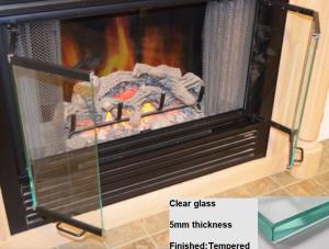 Quality Clear Tempered Glass Fireplace Glass Door wholesale