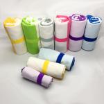 Thin Recycled Microfiber Suede Towel Striped Beach Towel Summer Quick Dry