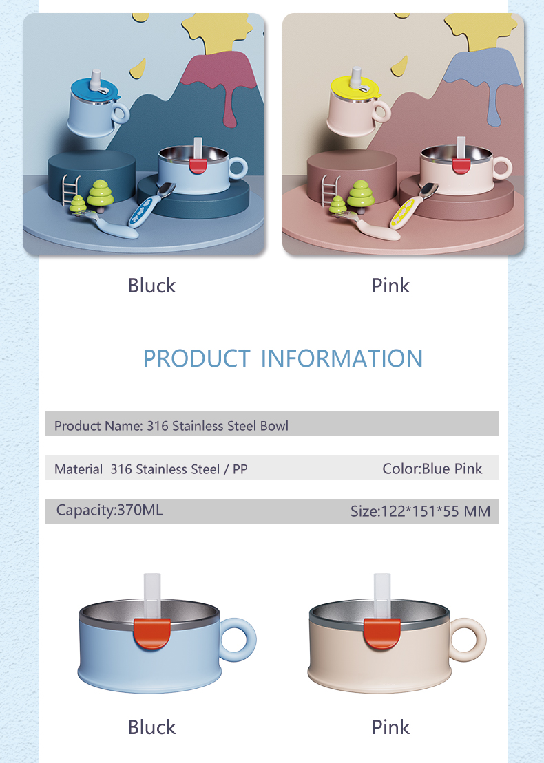 Eco Friendly SS316 Infant Tableware Baby Products Silicone Dinnerware Infant Suction Plate