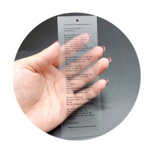 Quality Rectangle Transparent PVC 0.1 Mm Jewelry Hang Tags wholesale
