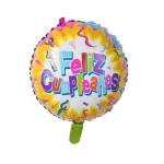 Spanish Happy Birthday Round Hexagonal Aluminum Film Balloons 18 Inch