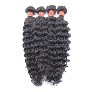 Quality Brazilian Virgin Human Curly Hair Weave , Deep Wave Cuticle Aligned Virgin Hair wholesale