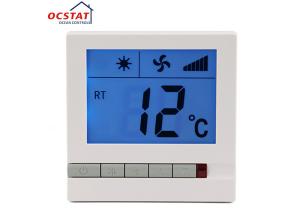 China Wall Mounted Easy Heat Non Programmable Thermostat Large LCD Fan Speed Control on sale