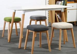 Quality Beech Wood Legs Modern Dressing Stool , Fabric Dressing Table Stool wholesale