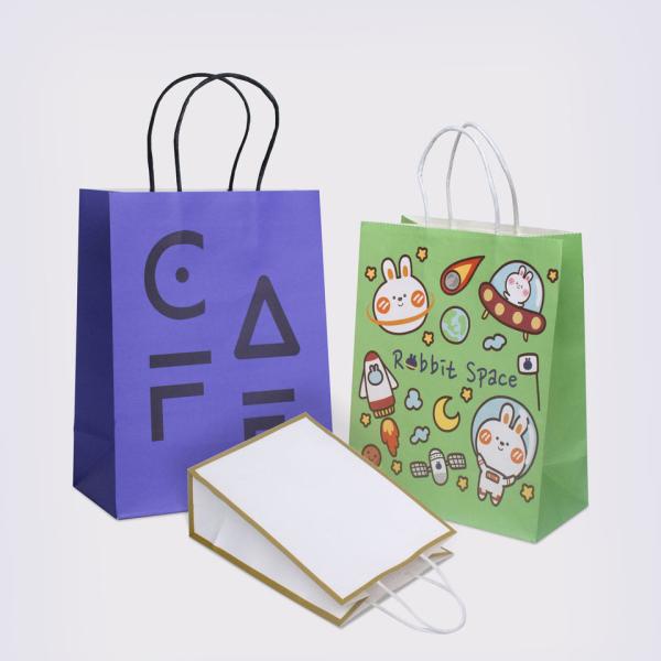 Food Snacks Packaging Hand Length Handle Custom Printed Biodegradable Kraft