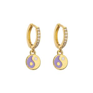 Quality Enamel Rhinestone Hoop Earrings wholesale