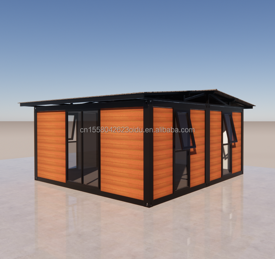 Removable Sandwich Panels Flat Pack Prefabricated Garden House for Easy Assembly and Transport in 20ft or 40ft Container