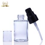 Empty Clear Black Pump Lotion Bottle Liquid Foundation Packaging Glass Bottle
