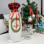 Customised Blank Linen Sublimation Wine Bottle Bag For Sublimation Photo