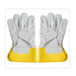 Men Rubberized Cuff Half Lining Cow Split Leather Gloves