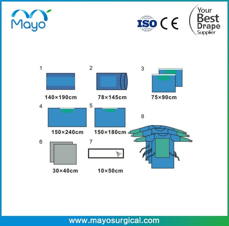 OR Drape Disposable Sterile Universal Surgical Pack With Gown