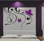 Purple Tree Vine PVC Decorative Wall Flower Stickers F191