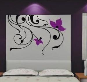 Quality Purple Tree Vine PVC Decorative Wall Flower Stickers F191 wholesale