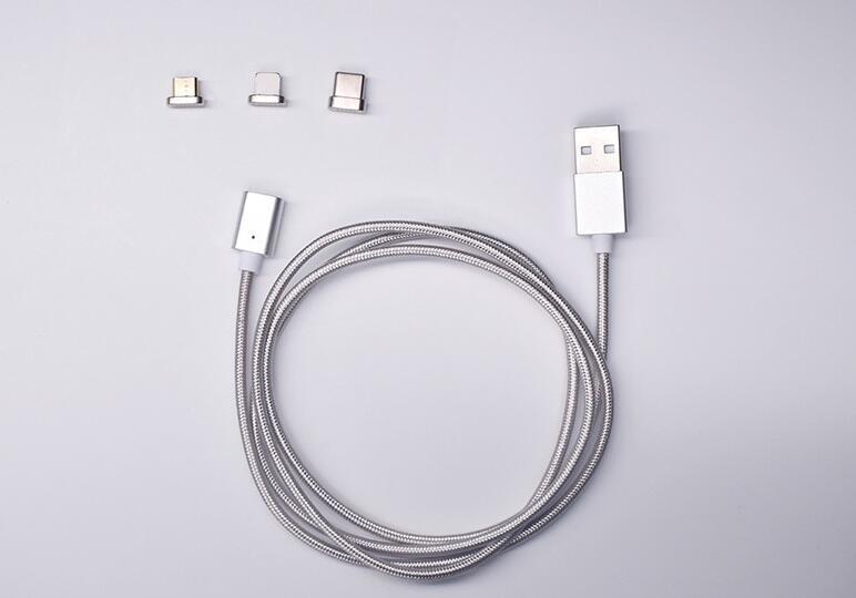 Fast Charging USB Data Cable , 3 In 1 Magnetic Cable For Micro USB / Light - Ning / Type C
