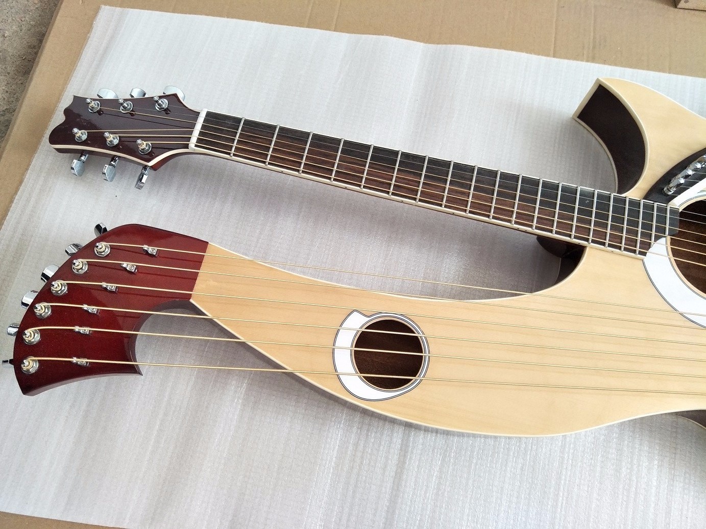 20 Strings Double Neck Acoustic Harp Guitar with EQ