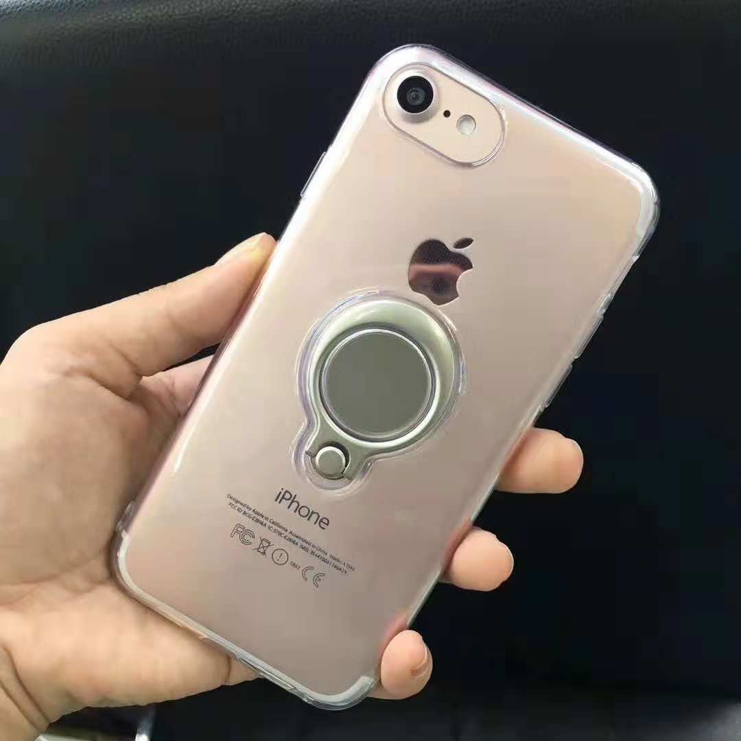 Color Clear Ring Magnetic Car Mount Holder Soft TPU Case Back Cover For Samsung J7 2018 S7 Edge A6 Plus/J8 2018/A9 STAR