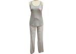 Personalized Womens Button Up Pajama Sets , Trendy Grey Girls Pajamas Sets