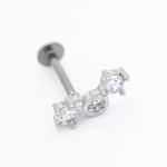 8mm Silver Color Labret Piercing Jewelry Studs 316 Stainless Steel