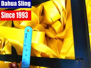 Quality Yellow Polyester Webbing Roll For Transportation , 50mm Webbing Straps wholesale