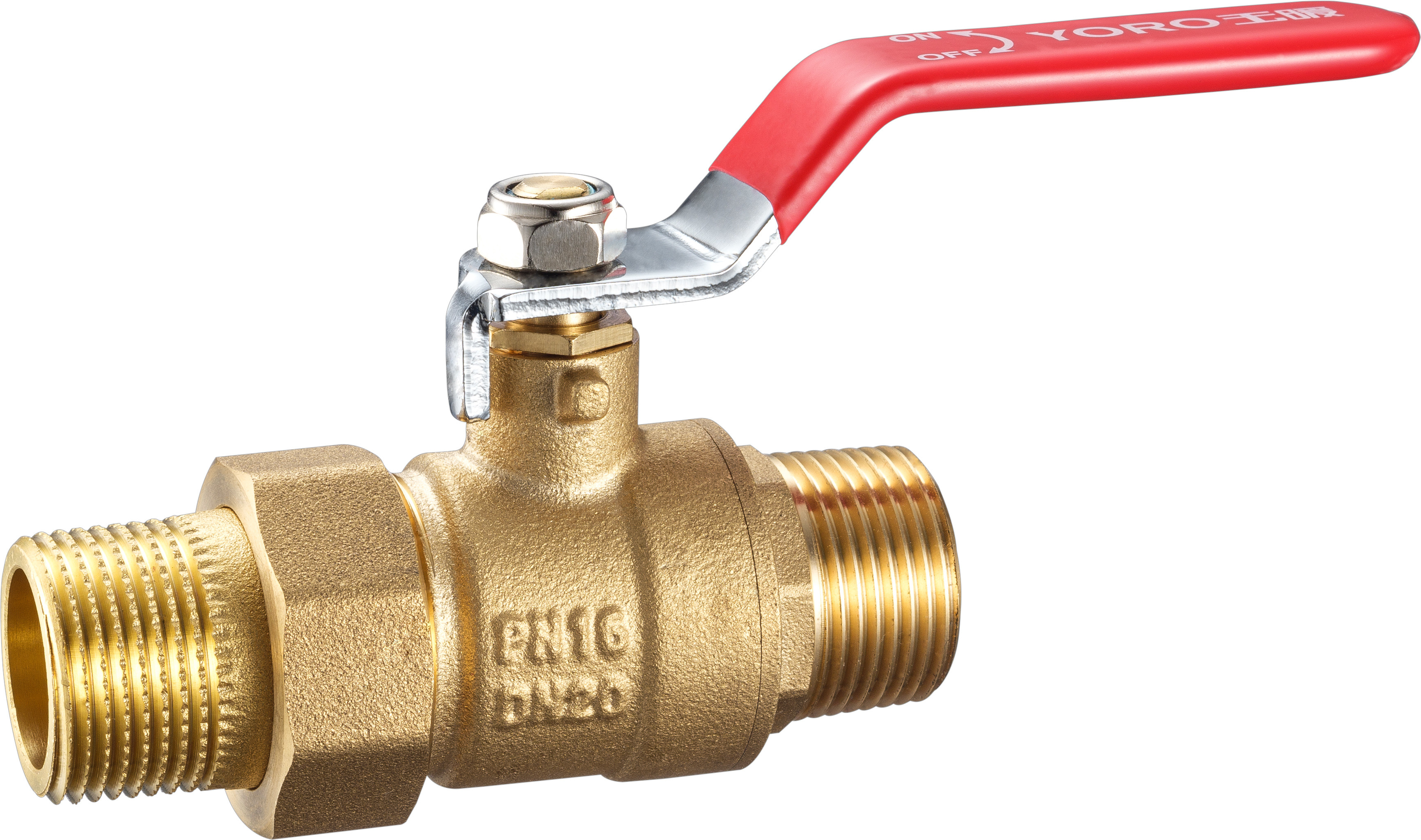 3308 3309 Brass Ball Valve DN15 DN20 DN25 DN32 Stem Packing Nut Design with Flexible Male threaded Pipe Connection End
