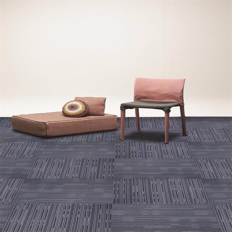 Striped Solution dyed 1/12 gauge Invista nylon 6 carpet tile