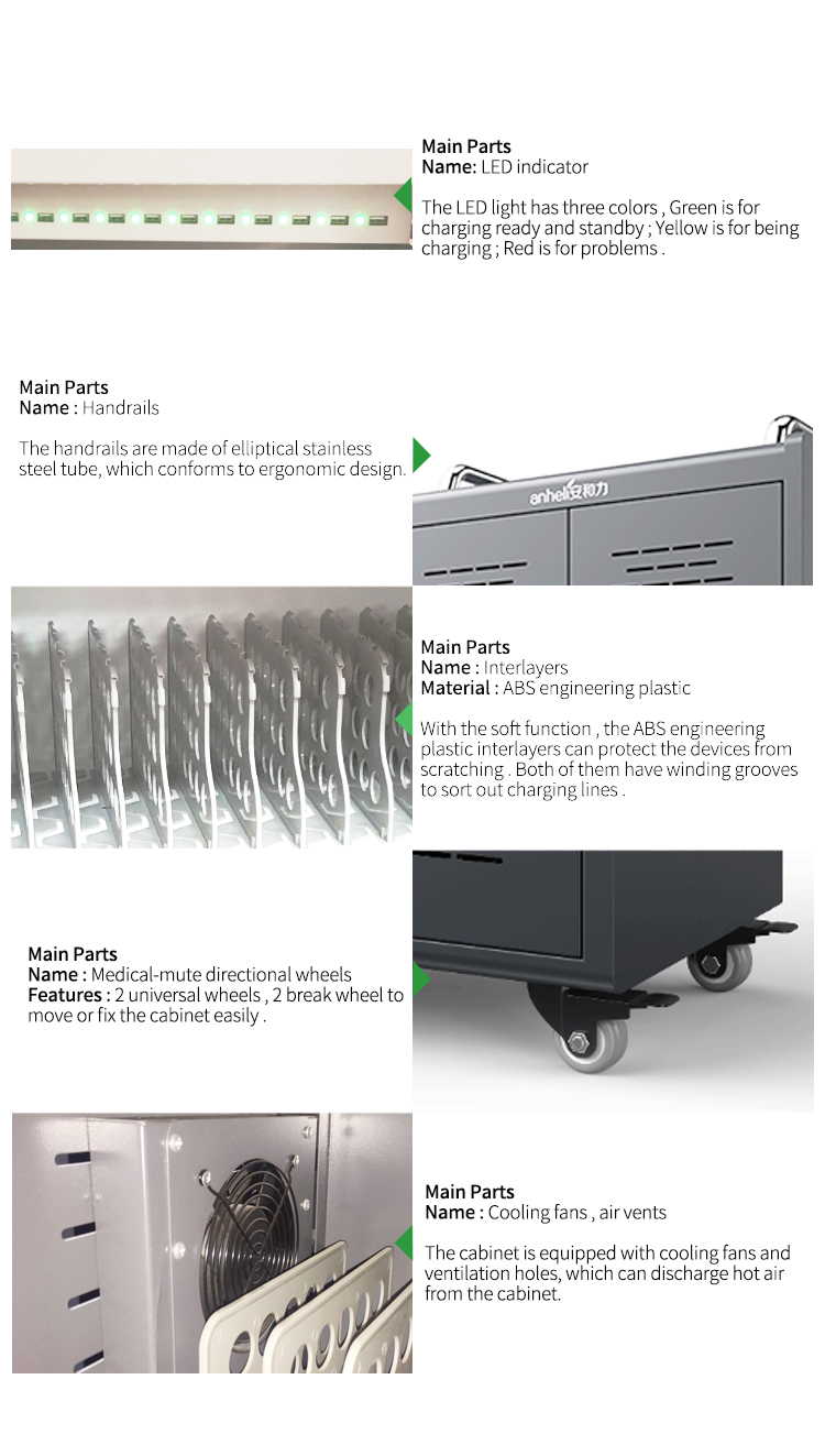 USB Type RoHS 54 Units Tablet Charging Cabinet For Ipads
