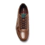 Brown Antiskid Genuine Breathable Leather Shoes Lace Up Type