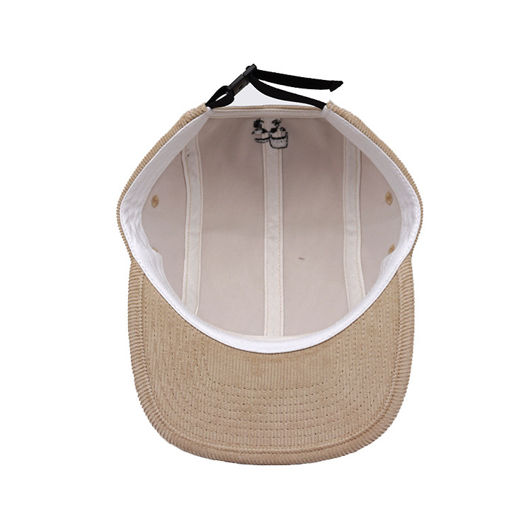 Cream Colored Corduroy Camper Cap Visor Unisex Premium Sport Hat