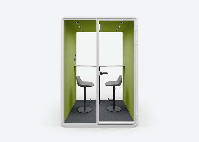 Quiet Office Meeting Pods Aluminum Frame With Solid Panel For Monitor