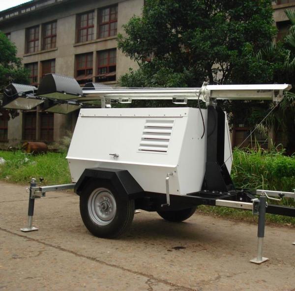 6kw - 8kw Diesel Light Tower Generator , Mobile Light Tower 1000Wx6 Lamps With