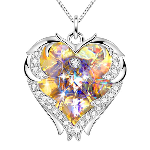 18 Inch 8.2 Gifts For Mom From Daughter Big Heart Necklace With Austrian crystal