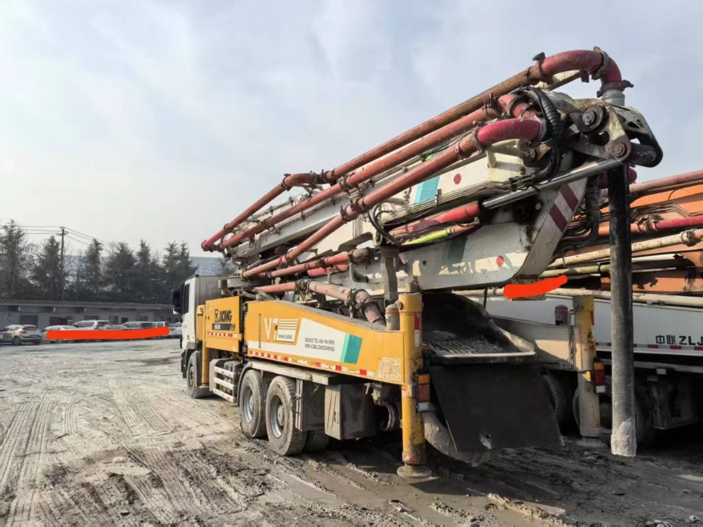 2019 XCMG 48m concrete pump truck mounted pump truck chassis for sale