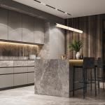 PVC Laminate Wood Hanging Kitchen Cabinets From Ceiling