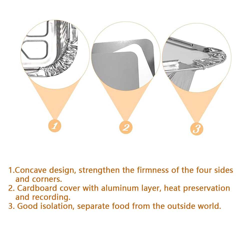 Disposable Special Feature Aluminum Foil Containers for Christmas Catering Meal Prep